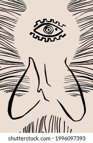Abstract minimalistic eyes, abstract modern shapes and art minimalistic female figure contemporary collage posters. Organic surreal design Aesthetic Modern Art, Boho Decor, Minimalist Art