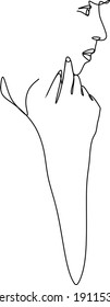 Abstract minimalistic female image. Vector fashion illustration of the female body in a fashionable linear style. Fine art. For posters, tattoos, logos of underwear stores
