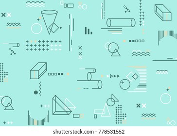 Abstract minimalistic flat background. Geometric elements background. Horizontal version.