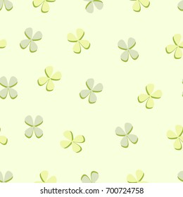 Abstract minimalistic four-leaf. Child seamless floral background.
