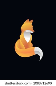 Abstract minimalistic fox vector logo isolated illustration