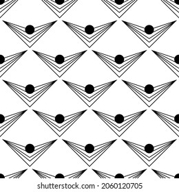 Abstract Minimalistic Geometric Bat. Black And White Modern Poster. Abstract Wall Art. Digital Art Of Interior Decoration For Print. Abstract Geometric Minimal Poster 
