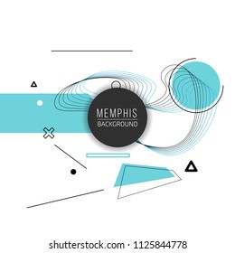 Abstract minimalistic geometric illustration. Vector memphis background.