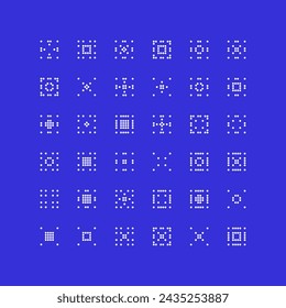 Abstract minimalistic geometric shape from circles. Dotted background. Monochrome perforated element with dot and circles.