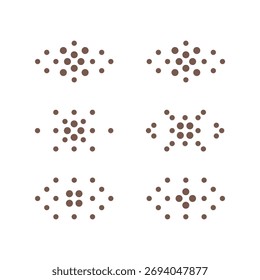 Forma geométrica minimalista Abstractas de círculos. Fondo punteado. Elemento perforado monocromo con punto y círculos.
