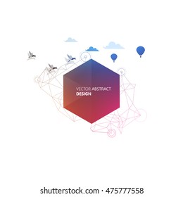 Abstract minimalistic hexagon background, Vector Design,
