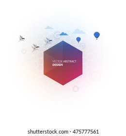 Abstract minimalistic hexagon background, Vector Design,
