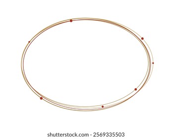 Abstract minimalistic horizontal oval frame design that features a combination of points and curved lines