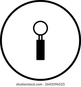 Abstract minimalistic illustration of dental mirror inside a circle frame design