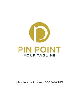Abstract and Minimalistic Letter "P" Pin Point Logo 