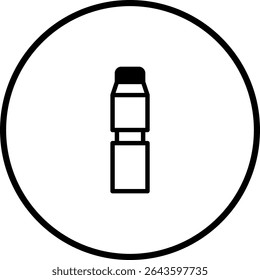 Abstract minimalistic line art illustration of a tube within a circle frame design