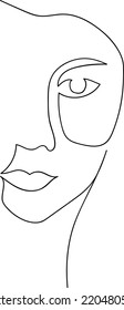 Abstract minimalistic linear sketch. Vector hand drawn illustration Line art. Icon