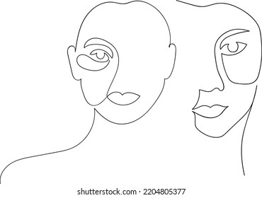 Abstrakte minimalistische lineare Skizze. Vektorhandgezeichnete Illustration Line Art. Symbol