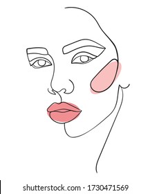 Resumen de esbozo lineal minimalista. La cara de la mujer. - Ilustración del vector
