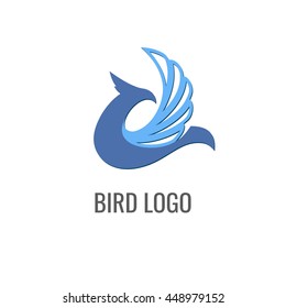Abstract minimalistic logo of bird.