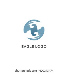 Abstract minimalistic logo of bird. Spherical logo. Universal premium elegant creative symbol.