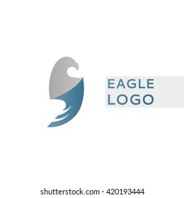 Abstract minimalistic logo of eagle. Universal premium elegant creative symbol.