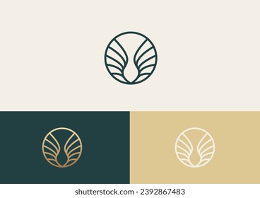 Abstract minimalistic logo. Energy, flow, circle