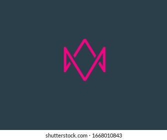 Abstract minimalistic logo icon linear pink symbol pattern your company