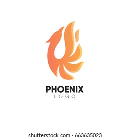 Abstract minimalistic logo of phoenix.
