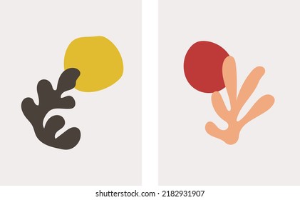 Resumen vector de ilustración minimalista inspirado en Matisse