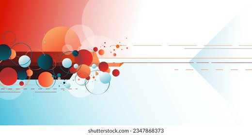 Abstract minimalistic orange blue template design. Contemporary style graphic. Vector illustration for presentation, banner, cover, web, flyer, card, poster, wallpaper, texture, slide, social media