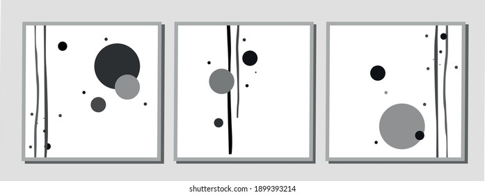 
abstract minimalistic panel with geometric shapes in black and gray shade