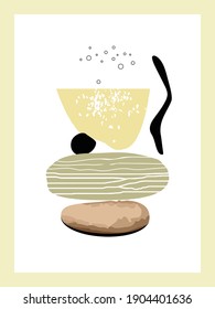 afiche abstracto minimalista. formas mínimas, dibujos. Ilustración vectorial para diseño moderno, tarjeta, cubierta en estilo plano minimalista