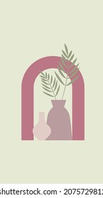 abstract minimalistic poster with vases