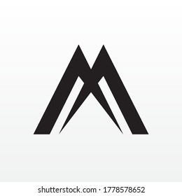 Abstraktes, minimalistisches, geometrisches, einfaches Firmenlogo-Design, Buchstabe A