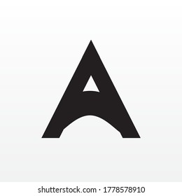 Abstract minimalistic traingle geometric simple business logo icon design, Letter A