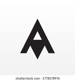 Resumen minimalista trazalidad geométrica simple diseño de icono de negocios, letra A