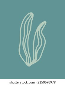 Abstract minimalistic tropical leaf in boho style and lines. Template, poster, banner, background. Vector illustration in a simple style