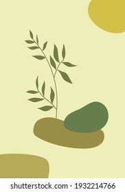 Resumen de ilustración de arte vector minimalista con elementos florales.