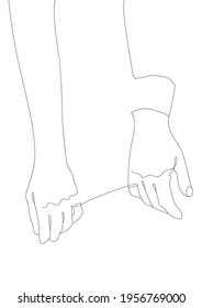 Abstract minimalistic vector illustration. A pair of lovers. Wall poster. Line art