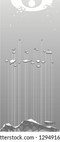 abstract minimalistic vertical ilustration on gray background 