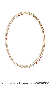 Abstract minimalistic vertical oval frame design that features a combination of points and curved lines