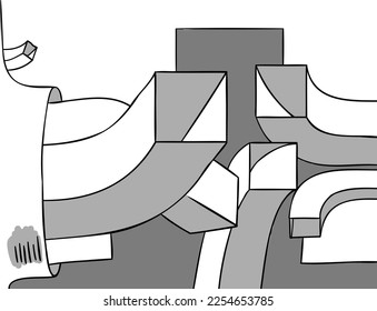 Abstrakte minimalistische Hintergrundbilder. Hintergrund. Line Art. Print. 