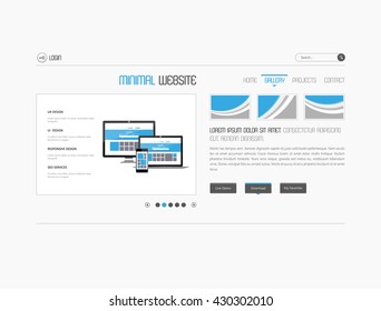 Abstract minimalistic website template or interface. Vector graphics.