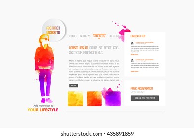 Abstract minimalistic website template or interface. 