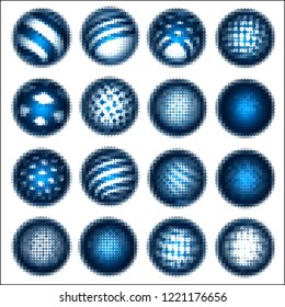 Abstract minimalistic world globe with dots. Halftone sphere isolated on white background, vector of shapes.
