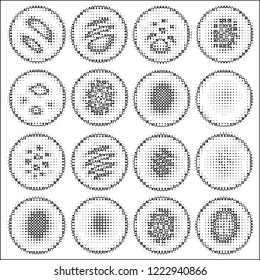 Abstract minimalistic world globe with dots. Halftone sphere isolated on white background, vector of shapes.