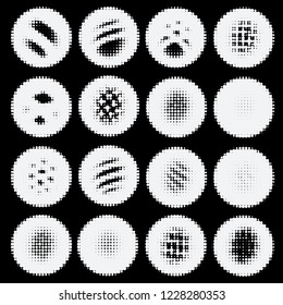 Abstract minimalistic world globe with dots. Halftone sphere isolated on white background, vector of shapes.