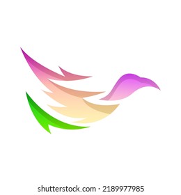 Abstrakte Minimatistische Gradient Bird Wings Fly Logotype Symbol Zeichen Vector Design Stil Symbol Vorlagenkonzept