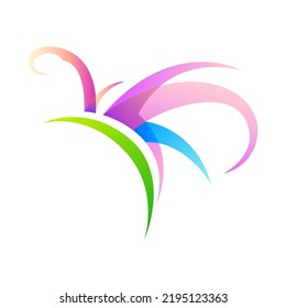 Abstract Minimatistic Gradient Butterfly Wings Fly Insect Logotype Symbol Sign Symbol Vector Design Style Icon Template Concept