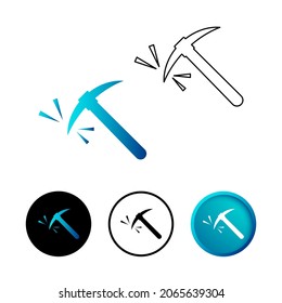 Abstract Mining Icon Illustration  Modern Design