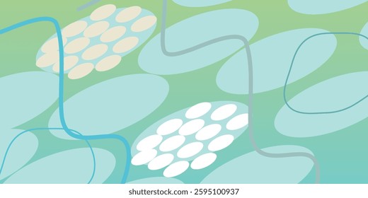  Abstract mint background with geometric shapes,seamless floral pattern banner ,vector design
