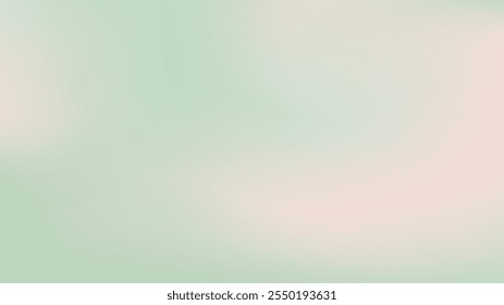 Banner de ar de cor de menta abstrato. Fundo de gradiente fresco rosa claro desfocado. Pastel verde céu manchas lisas. Banner de manchas de líquido neutro com lugar para o seu texto. Ilustração de tela de fundo nublada de vetor