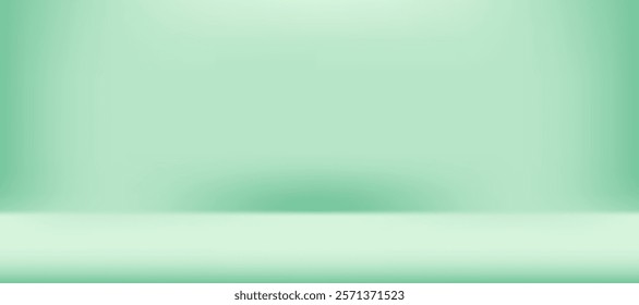 Abstract mint gradient background empty studio room illustration