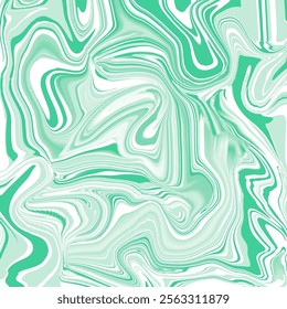 Abstract mint green marble texture with fluid and wavy patterns. This modern design features soft green tones with smooth, dynamic movement, evoking a fresh and calming aesthetic.